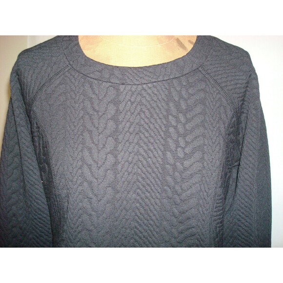 New Womens NWT PrAna Macee Black Dress M Textured Jacquard Long Sleeves Zipper - Picture 4 of 10